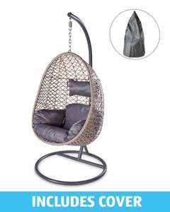 Gardenline Hanging Egg Chair + Cover - £199.99 + £9.95 delivery @ Aldi