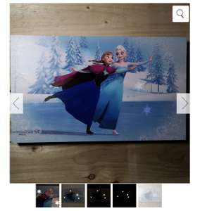 Official Disney Frozen Anna & Elsa Skating Scene LED Canvas with Timer - Blue £16.49 @ The Range
