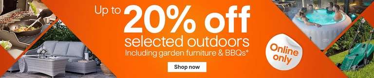 Up to 20% off selected outdoors including garden furniture and BBQs (free Click & Collect) at B&Q (online only)