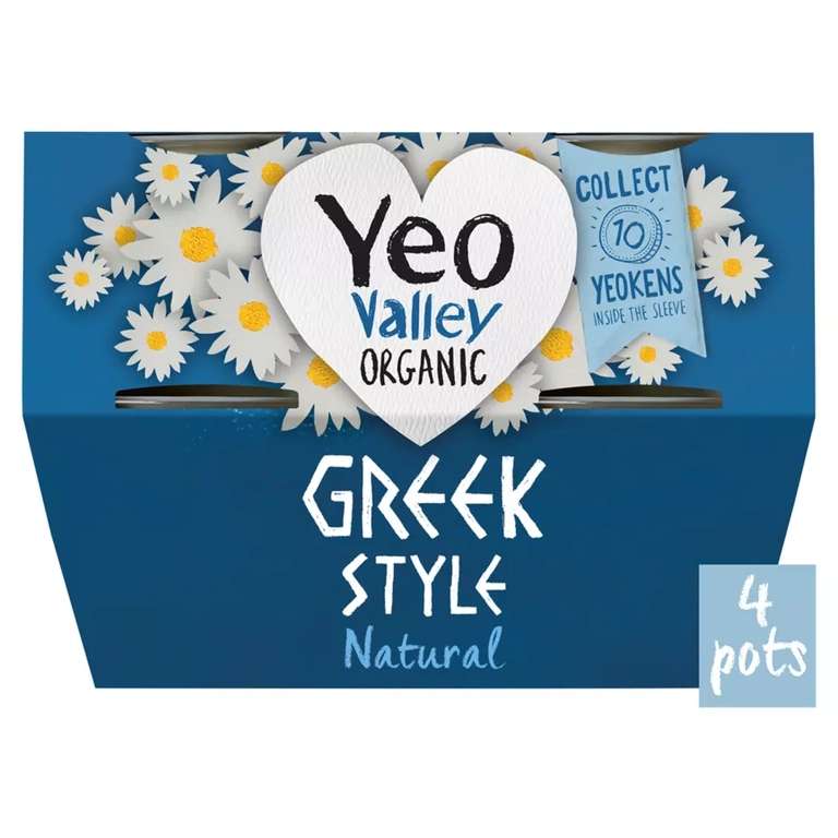 Yeo Valley Organic Greek Style Natural 4 x 110g