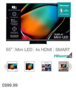 Hisense 55U8KQTUK 55 Inch Mini LED 4K Smart TV