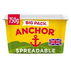 Anchor Spreadable Blend of Butter and Rapeseed Oil 750g (£4.50 After Cashpot Reward)