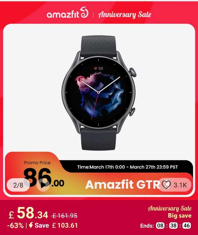 New Amazfit GTR 3 GTR3 GTR-3 Smartwatch, Alexa Built-in Smart Watch, Sold By Amazfit Global Retail Store