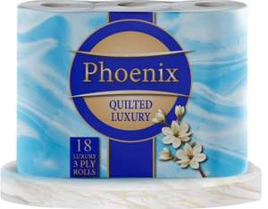 18, 45 or 90 Rolls of Phoenix Quilted White Three-Ply Toilet Roll from £8.50 sold by Alta & Co @ Groupon