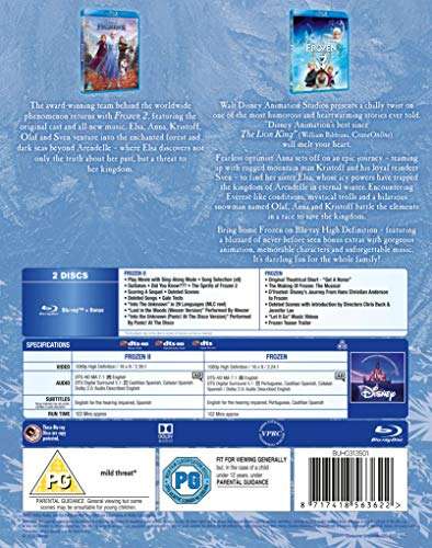 Disney's Frozen Double Pack Blu Ray £5.49 Amazon