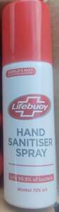 Ten tins (two bob a pop) of 75ml Lifebuoy Hand Sanitizer 72% alcohol sprays for £1 (or 25p individually) at the Company Shop (Renfrew)