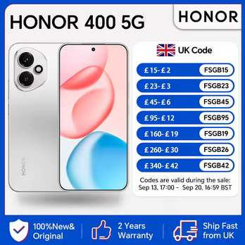 HONOR 400 5G 6.55" Smartphone 8GB+256GB £225.15 / 512GB £242.15 ( 200MP OIS /120Hz / Upto 5000 Nits ) w/code@HonTech UK Store