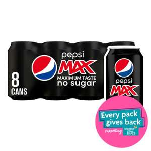 Pepsi Max Cans 8x330ml £3.50 @ Asda