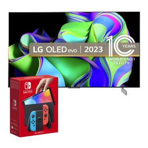 Free Nintendo Switch OLED console with selected LG OLED TVs from £1,003.94 (OLED42C34LA+Nintendo Switch OLED) free C&C