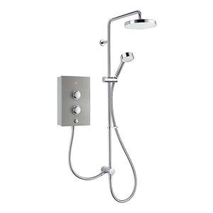 Mira Decor Dual Silver effect Electric Shower, 10.8kW £314 at checkout @ B&Q