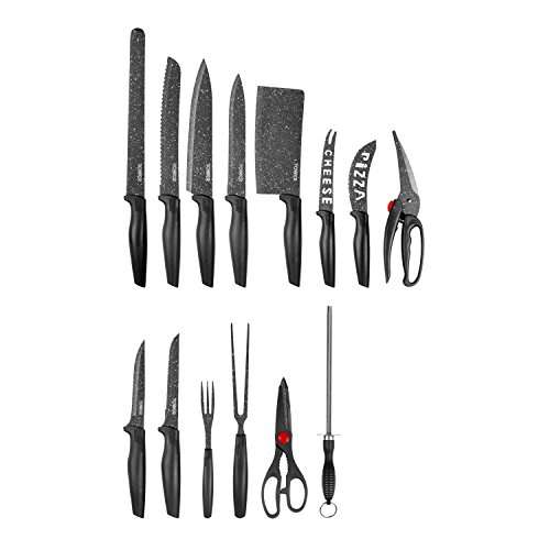 Tower T81521B Kitchen Knife Set, Essentials Collection, Stone-Coated, Black, 24 Pieces £31.92 Sold by MMP Living @ Amazon