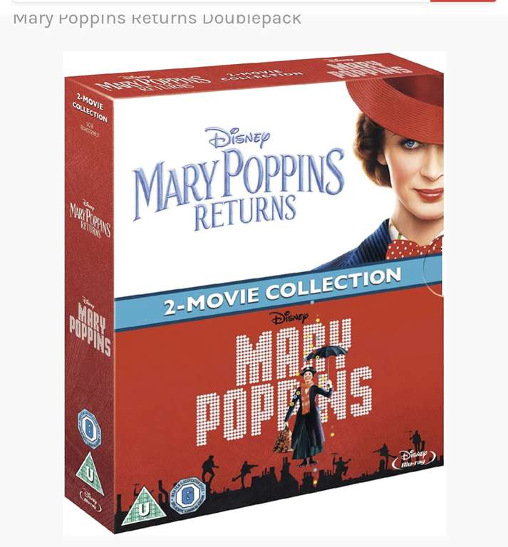 Mary Poppins Returns Doublepack Blu-ray - £3.83 @ Rarewares