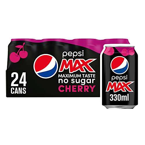 Pepsi Max Cherry, 330ml Can, Pack of 24 £8 @ Amazon