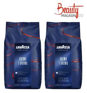 2 X LavAzza Crema E Aroma Coffee Beans, Super Roast, 1kg/2.2lb Bags (2X) - W/Code - Beautymagasin (UK Mainland)