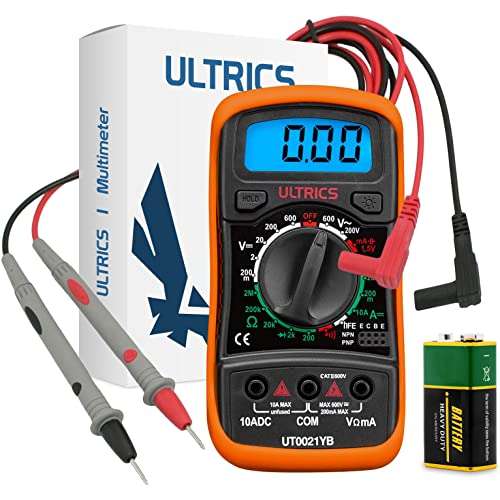 ULTRICS Digital Multimeter Circuit Checker with Backlight LCD Test Leads - Sold by ETHER UK