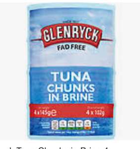 4 Pack of Glenryck tuna chunks in brine £1 @ Asda Bearsden (Glasgow)