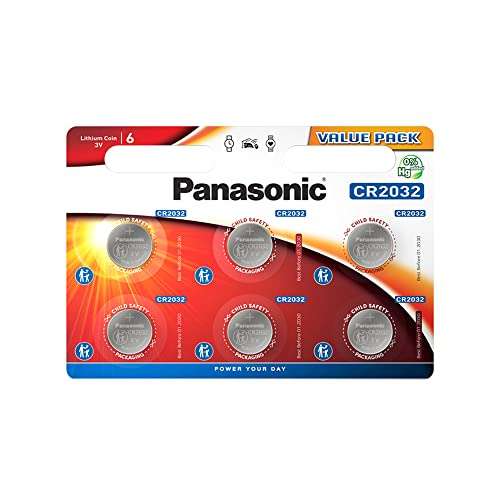 6 x Panasonic CR2032 Lithium 3 Volt Battery - £2.45 @ Amazon
