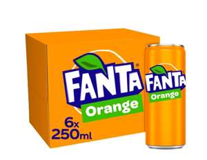 Fanta Orange (6 X 250ml) 10p + £2.49 delivery (Free over £20) Selected locations @ Getir