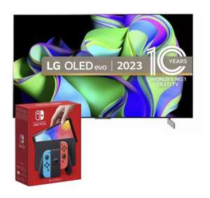 LG 55 Inch OLED55C36LC Smart 4K UHD HDR OLED TV + Nintendo Switch OLED (White/Neon Blue and Red) - free C&C (+ £5 off with Marketing code)