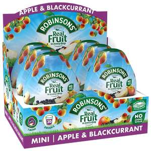 Robinsons Mini - No Added Sugar - Apple and Blackcurrant 6 x 66 ml Packs £9 / £8.10 Subscribe & Save + 20% Voucher on 1st S&S @ Amazon