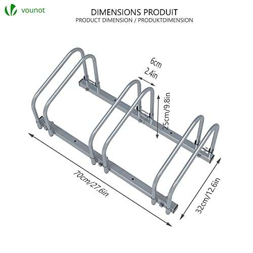 VOUNOT 3 Bike Stand Floor or Wall mounted bike rack for garage Bicycle Parking rack Cycle Storage Locking Stand