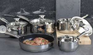 Russell Hobbs 5 Piece Stainless Steel Pan Set - £27.50 - free click & collect @ Argos