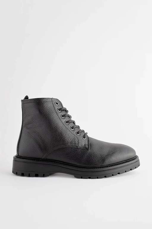 Next Men’s Leather Chunky Boots (Sizes 7-11) - Free C&C