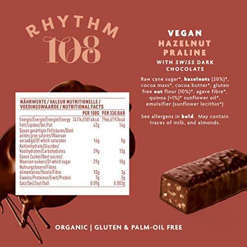 Vegan Hazelnut Praline Bar 15 x 33g - £13.88 or £12.49 Subscribe & Save @ Amazon