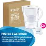BRITA Marella fridge water filter jug, 2.4 L - White. Annual Pack, Includes 12 x MAXTRA+ filter cartridges