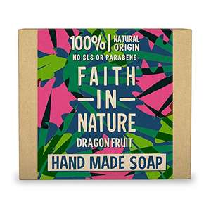 Faith In Nature Natural Dragon Fruit Hand Soap Bar, Revitalising, Vegan & Cruelty Free, No SLS or Parabens, 100g