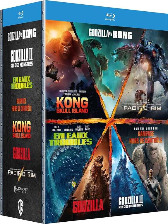 7 Film Collection: Godzilla/King of the Monsters/Godzilla vs Kong/Skull Island/Pacific Rim/The Meg/Rampage [Blu-ray]