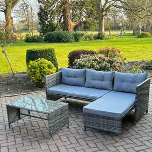 Rattan sofa lounger outdoor patio wicker with coffee table £148.98 with code @ klieninteriors / ebay