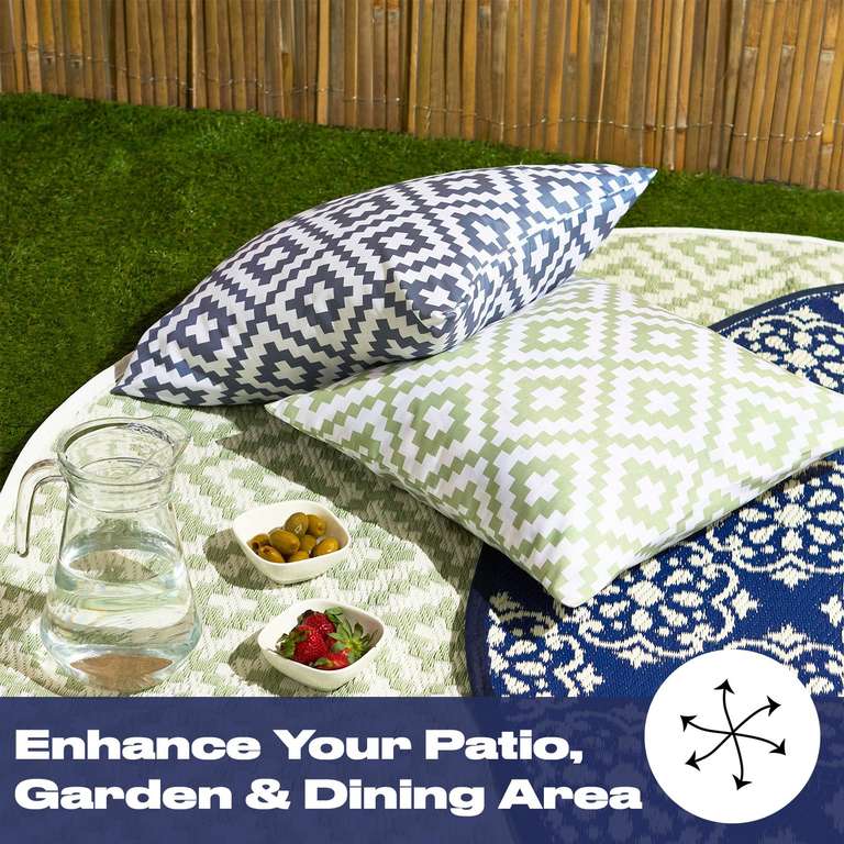OHS Outdoor Round Rug Tile Print, Waterproof & Foldable Large Circle ...