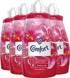 Comfort Strawberry & Lily / Honeysuckle & Sandalwood Fabric Conditioner (55 Wash Pack of 4) (220 Washes) £12 / £11.40 S&S @ Amazon