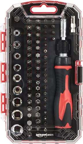 Amazon Basics 73-Piece Magnetic Ratcheting Wrench and Electronics Precision Screwdriver Set - £11.91 @ Amazon