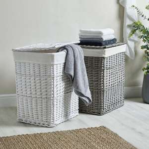 Versailles White Square Laundry Basket