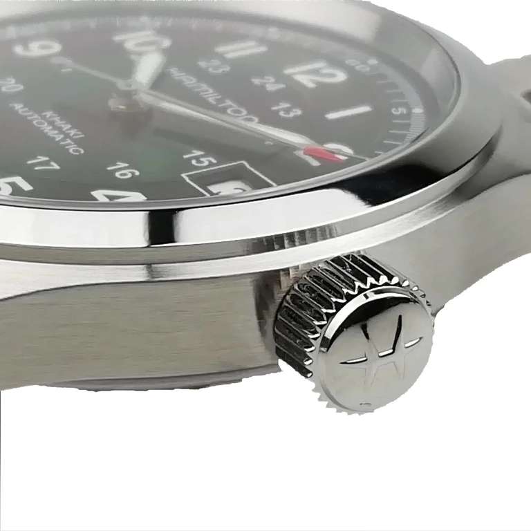 Hamilton Khaki Field Automatic Black Dial Stainless Steel Bracelet Mens Watch H70455133