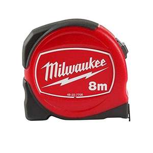 Milwaukee 48227708 0 - 8 m/25 mm Tape Measure, Red