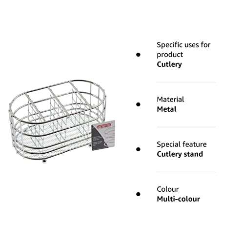 Apollo The Housewares Brand Cutlery Caddy Oval, Organiser For Cutlery And Utensils - £3 @ Amazon