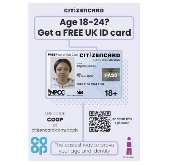 Free UK ID Proof of Age Card, Aged 18 to 24 Citizencard using code @ CitizenCard