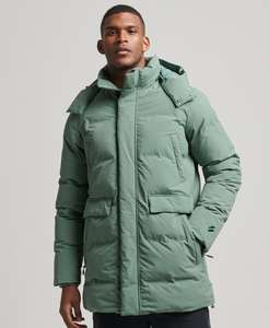 Superdry Mens Boxy Puffer Coat (Laurel Khaki / Sizes S-XXL) W/Code - Sold By Superdry
