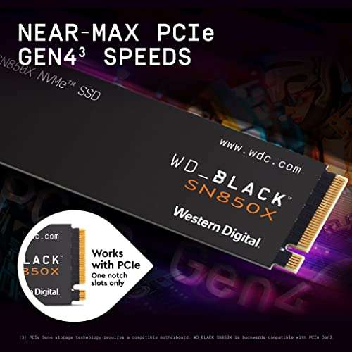 Western Digital SN850X 2TB NVME SSD (up to 7300mbps) (Ideal for PS5)