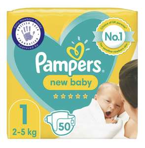 Pampers New Baby Size 1 Essential Pack, 2kg-5kg 50 Nappies - £5.75 Instore @ Sainsbury's (Surrey)
