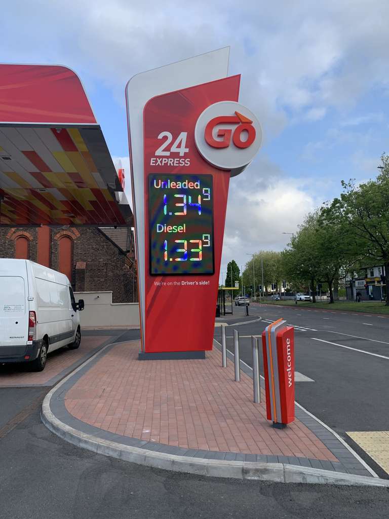 Diesel £1.339 / Petrol £1.349 at Go St. Mary’s Liverpool