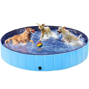 Yaheetech PVC Foldable Pet Dog Paddling Pool Portable Extra Large Bathing Tub with Brush 160 x 30cm - w/Voucher, By Yaheetech UK