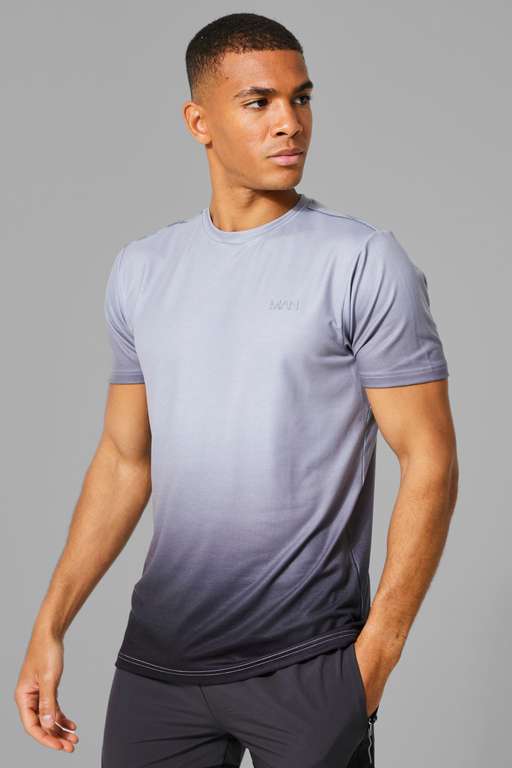 MAN ACTIVE OMBRE REFLECTIVE DETAIL T-SHIRT for £5 + 99p next day delivery with code @ BoohooMAN