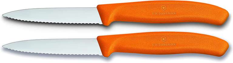 Victorinox 8 cm Pointed Tip/ Serrated Edge Blister Packed Paring Knife, Pack of 2, Orange - £8.30 @ Amazon