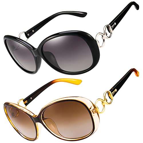 FANTESI 2 Pairs Womens Oversized Sunglasses - Dongyingdianzishangw FBA