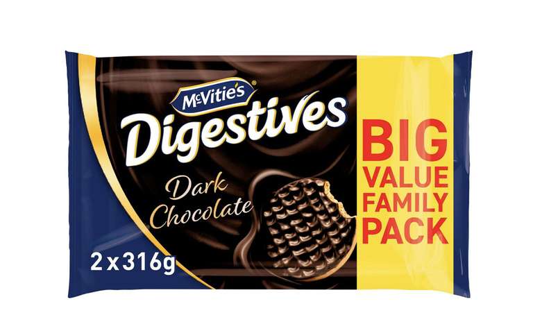 McVitie's Digestives Dark Chocolate x2 Biscuits 316g £1.50 @ Sainsbury's