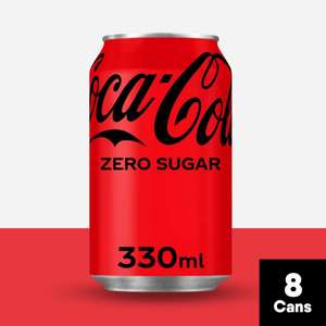 Coca Cola Zero Drink Cans 8 x 330ml BBE March 2024 - Minimum Order £25